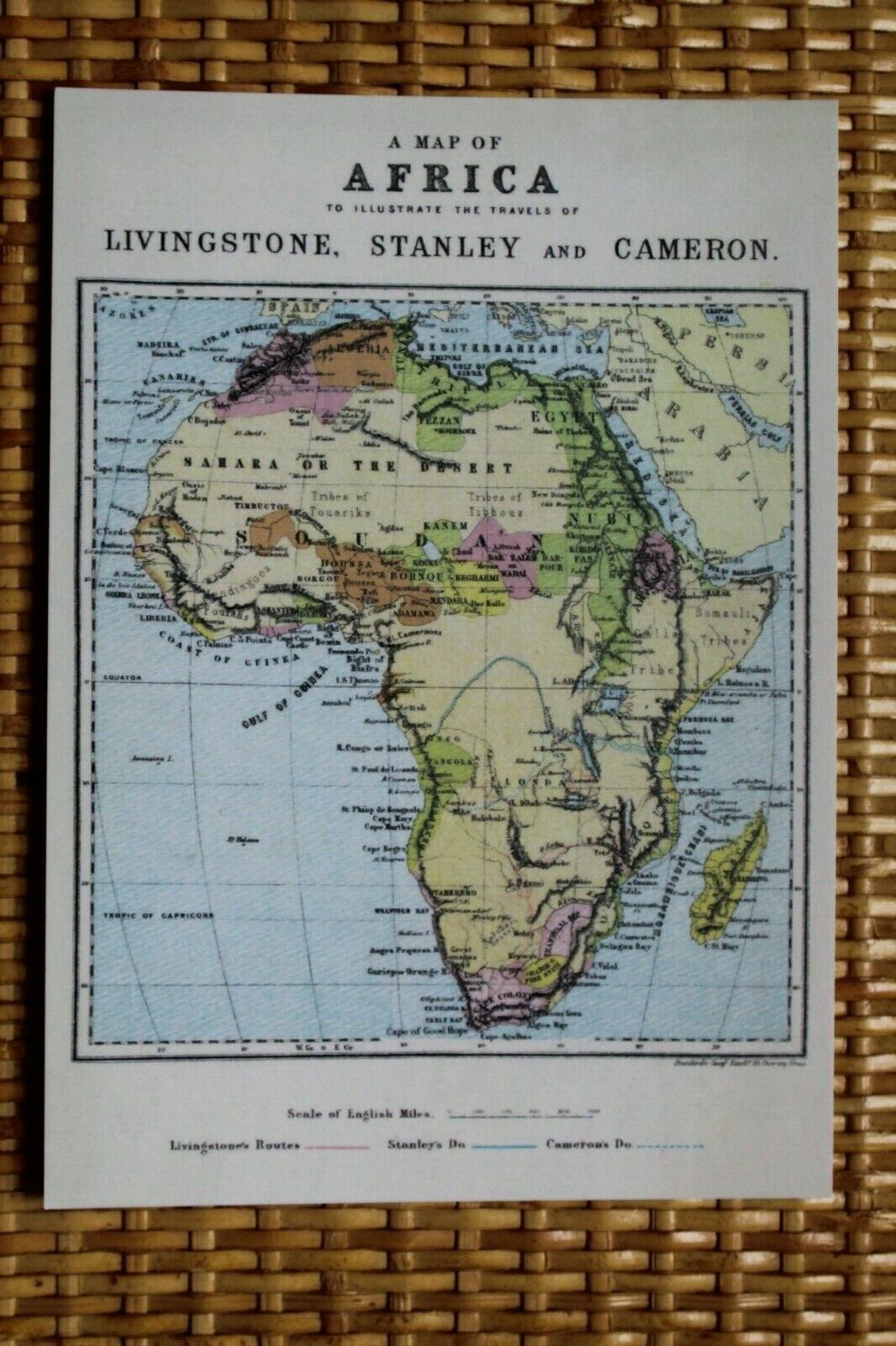 House Clearance - MAP Service: AFRICA - Illustrate to Travels of LIVINGSTONE, STANLEY and CAMERON